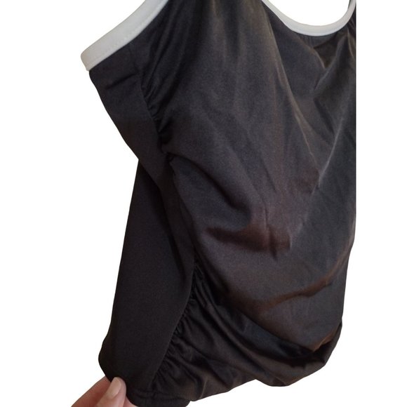 Trimshaper Black Womens Size 12 Ruched Sides Swim Top‎ New with Tags - Picture 2 of 9
